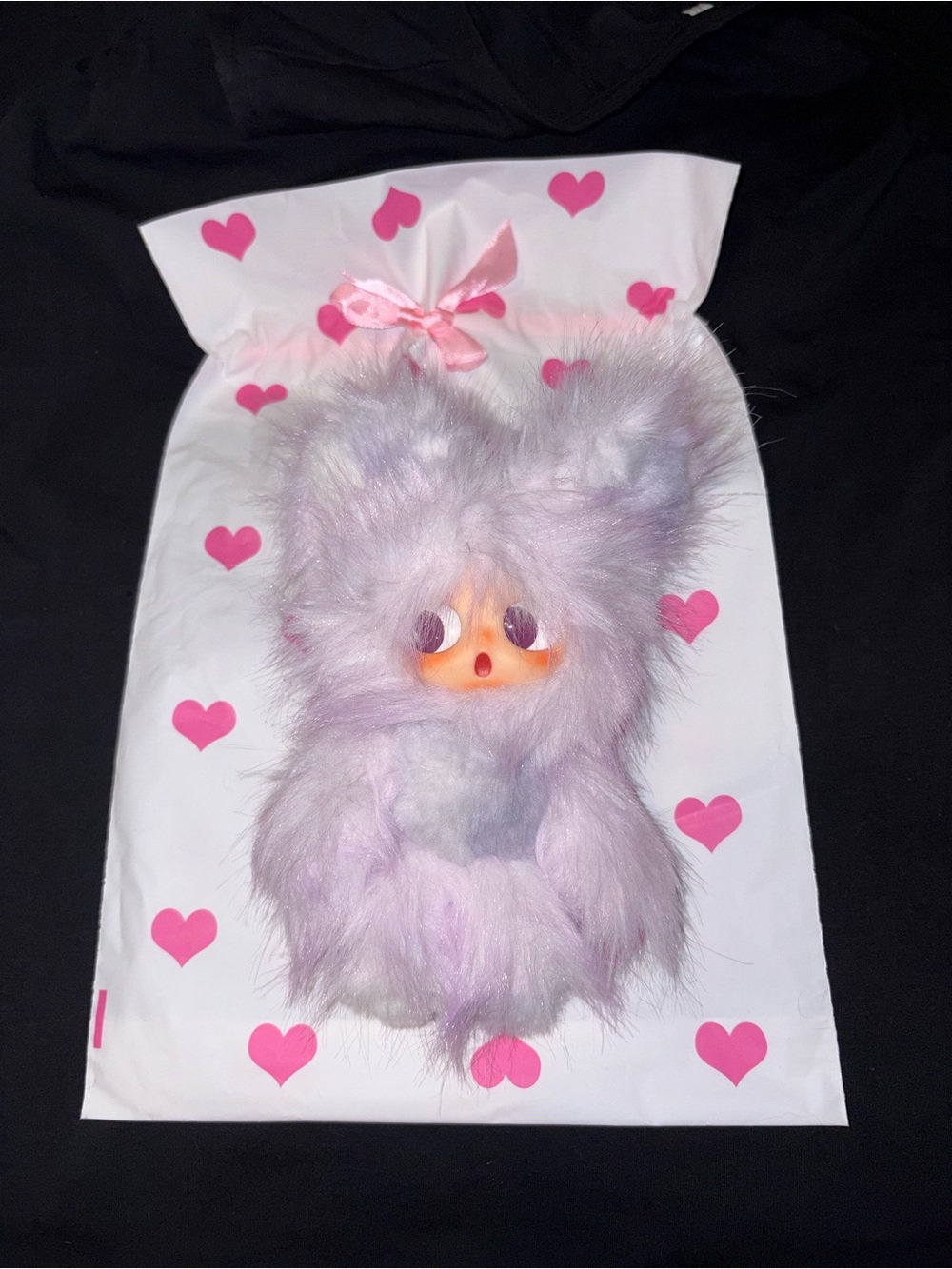 Custom Zsiga Fluffy Lavender Bear Posable Plush Pendant